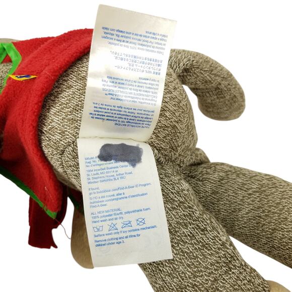 Build A Bear Nick Boy Sock Monkey Plush Red Scarf Sweater Vest Stuffed Toy 2013 - Picture 6 of 10